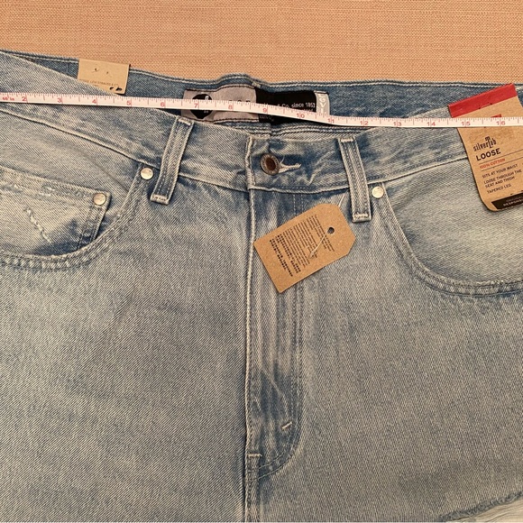 Levis Silver Tab Jeans 36x34 Loose Distressed Tapered Leg Denim Cotton -NWT - Picture 11 of 13